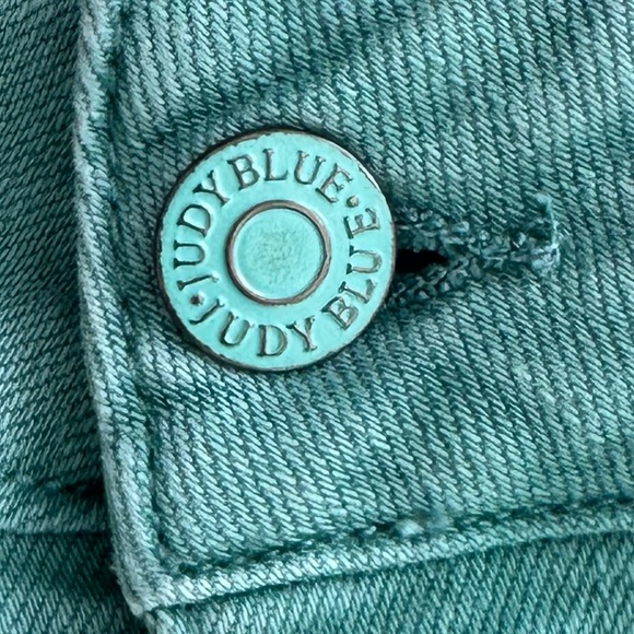 Judy Blue High Waist Garment Dyed Straight Leg Jeans Sea Green 16W Classic 90's - Picture 4 of 15